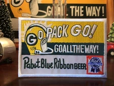 HUGE Green Bay Packers Old School Go Pack  Go Patch, & Pabst Beer  Was $15 Sale
