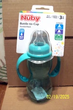 Nuby Bottle-to-Cup Double Handled Sippy Cup - NEW W/Tag