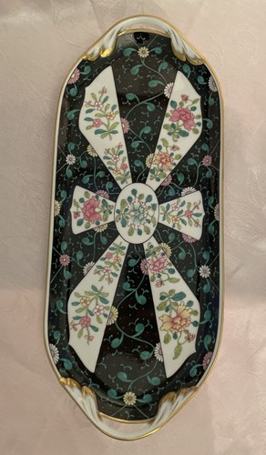 Herend Black Dynasty Large Decorative Sandwich Tray 14.25" 2436/SN - Picture 2 of 7