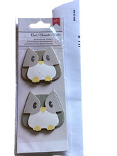 Owls Three Dimensional Stickers- American CRAFT -2 Pack