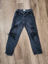 RSQ Girls Size 7 Black Ripped 90s Jeans