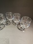 SET OF 5 BOHEMIA CRYSTAL CLAUDIA WINE  GOBLETS  5  3/4" TALL FACETED BALL STEMS — photo 4