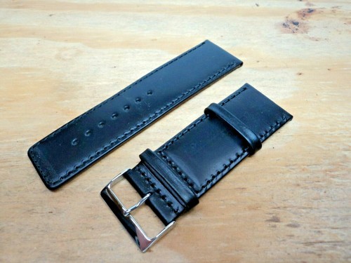Top Grade 28mm Stitched & Lined Leather Watch Band-Stainless Buckle FreeUSAship - Picture 2 of 15