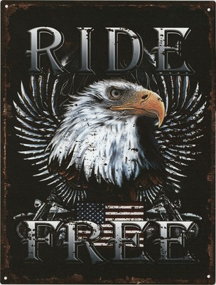 Retro Blechschild Ride Free USA Adler 25 x 33 cm Retro Vintage Tin sign Wand