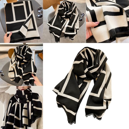 Women's Cashmere Scarf Knit Scarf Imitation Cashmere Winter Warm Scarf Winter - Picture 14 of 24