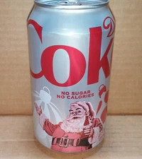Diet Coke Coca-Cola 12 oz Christmas Santa Can - "Recycle Me" - 2024