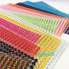 504 pcs 6mm Self Adhesive Rhinestone Crystal Bling Stickers Round Pearls iphone