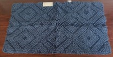 Threshold 100 Cotton Textured 20" X 34" Diamond Bath Rug Blue