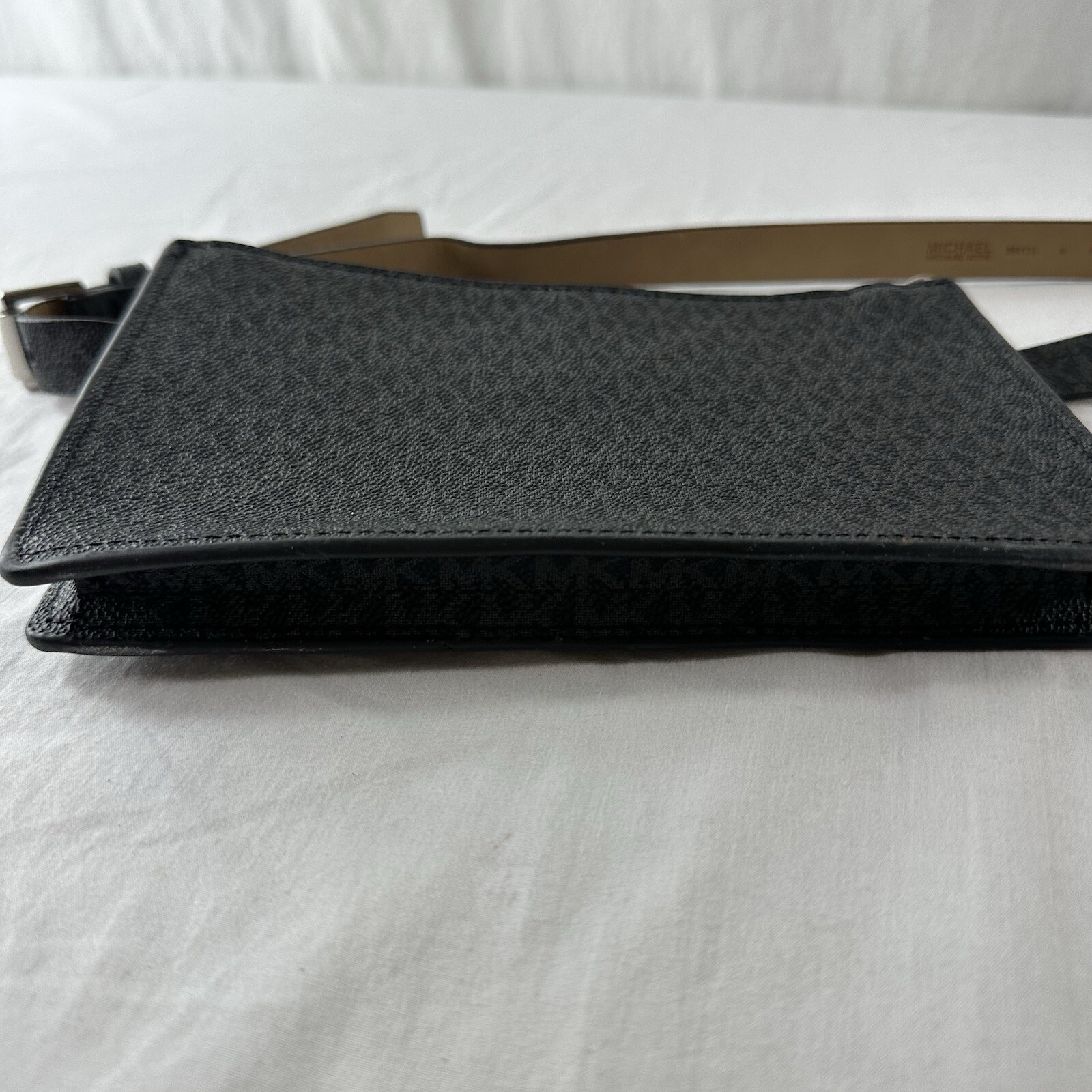 Michael KORS MK Signature Logo Pull Chain Belt Bag Fanny Pack Black Size Medium thumbnail 11