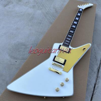 Custom White Explorer Electric Guitar Lzzy Hale Solid Gold Hardward H-H Pickups