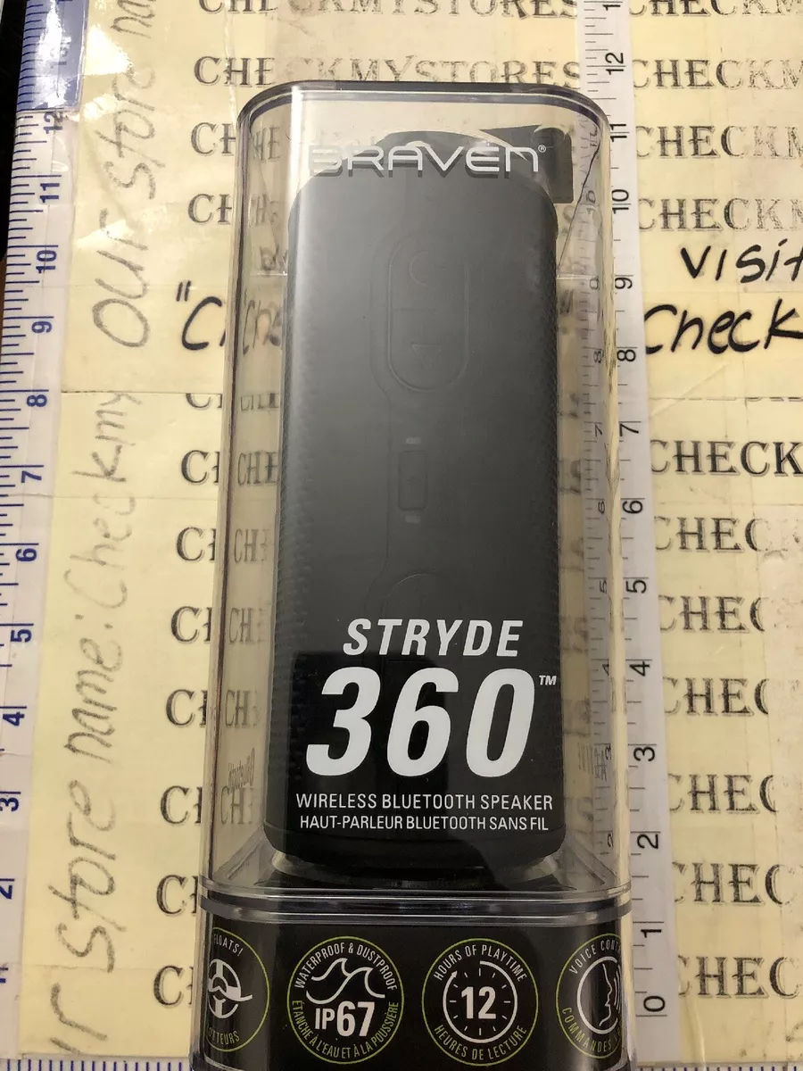 Braven Stryde Waterproof Portable Bluetooth Wireless Speaker W/ 360° Hd  Sound