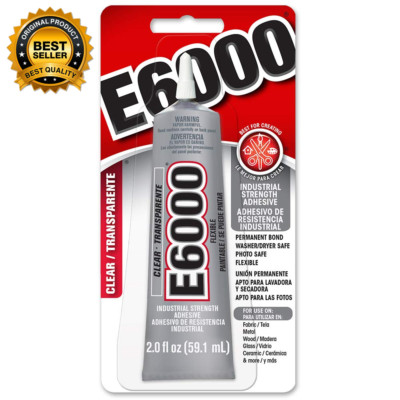 Industrial Strength E6000 Adhesive Clear Eclectic Glue Multi-Purpose, Gel, 2 Oz.
