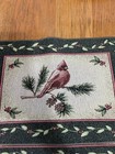 6 Wintersong Tapestry Placemats Cardinal Birds Pine 13"x 18.5" Christmas Winter