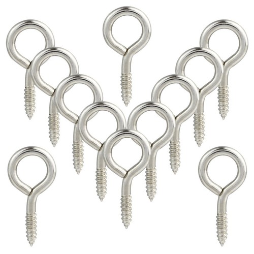 100pcs Silver Zinc Screw Eye Hooks - Perfect for Securely Hanging Small Objects - Picture 6 of 9
