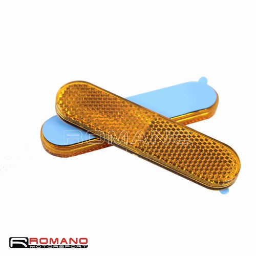 2X Amber Stick On Reflective Tape Car Dirt Bike Self Adhesive Trucks Reflectors - Picture 6 of 6