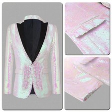 Mens Dress Suit Pink Tailored Collar Nightclub One Button Slim Fit Wedding Hot