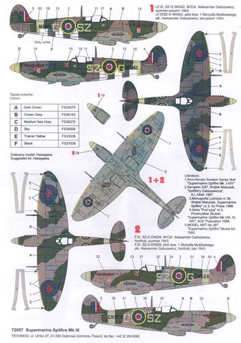 Calcomanías Techmod 1/72 SUPERMARINE SPITFIRE Mk-IX con máscaras - Imagen 4 de 5
