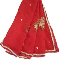 Chiffon Dupatta Scarf Vintage Indian Embroidered Long Stole For Woman LD7124