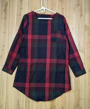 Cupshe Plaid Roll-Tab Sleeve Dress Sz Medium NWT Crewneck