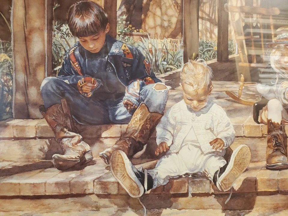 Steve Hanks "Zapatos grandes para llenar" Conservación enmarcado #404/1500 con certificado de autenticidad Foto 3 de 4