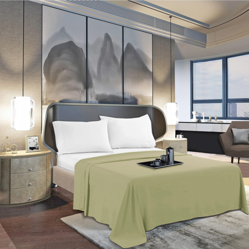Mocassi Full Flat Sheet - Hotel Luxury 1800 Premier Cooling Bedding Sheet - - - - 第 1/5 張圖片