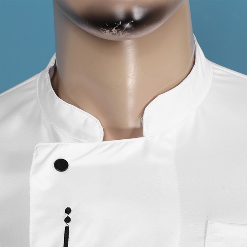 Abrigo de chef para hombre chaqueta hotel restaurante cocina soporte cuello cocinero uniforme - Imagen 41 de 70