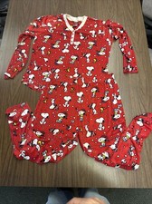Peanut  s Worldwide Fleece pJ 2 Piece Crop Pajamas Girls Womans XL 16/18 Snoopy