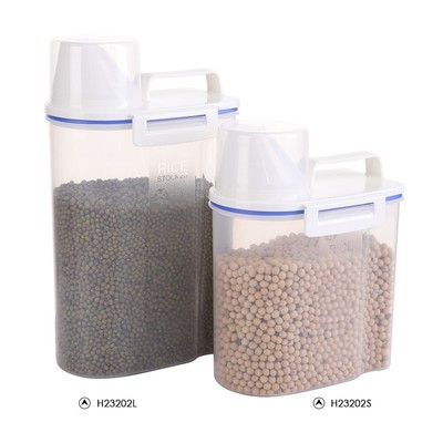 1.5L Portable Plastic Rice Storage Bin Sealed Food Grain Cereal Flour Storage