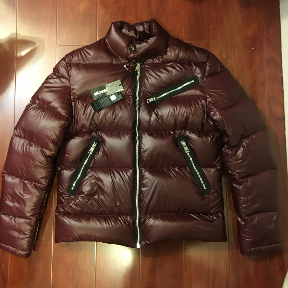 JUST CAVALLI NYLON DOWN JACKET BORDEAUX SPORTS DUCK DOWN MAROON MEN SIZE 50 | eBay