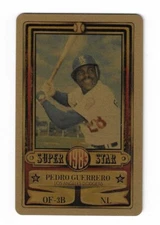 1983 Perma Graphics Gold Pedro Guerrero Credit Card Size Plastic Baseball Card