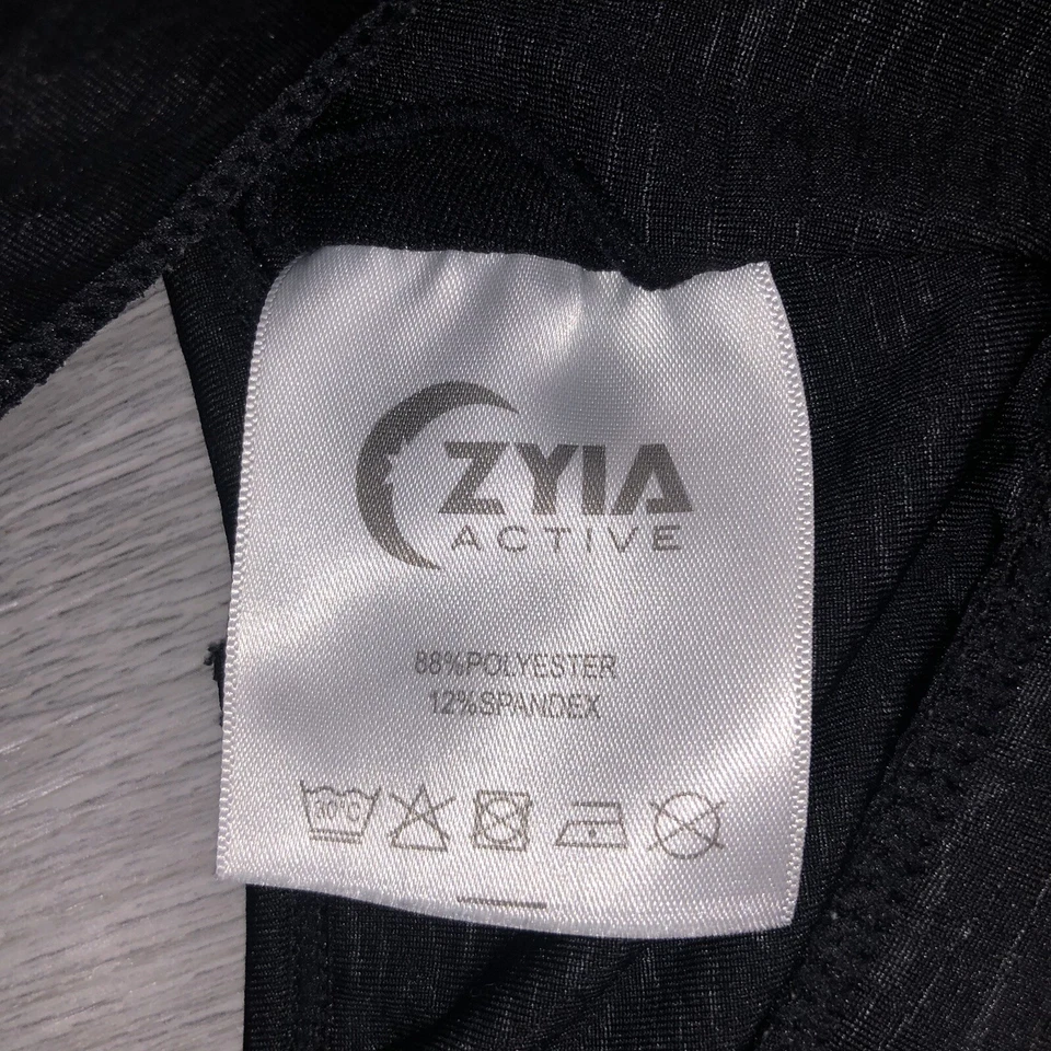 Zyia Active Women's XS Bomber Sports Bra Black/Dark Gray Racerback Yoga Top - Image 4 of 4