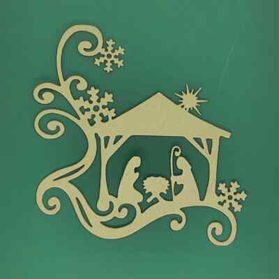 Christmas Baby Jesus Christ Nativity Swirls Vines Snowflakes Metal Cutting Dies