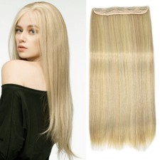 Clip in Hair Extensions 20" Long Thick Synthetic Blonde Hair Piece Wefts 5 Clips