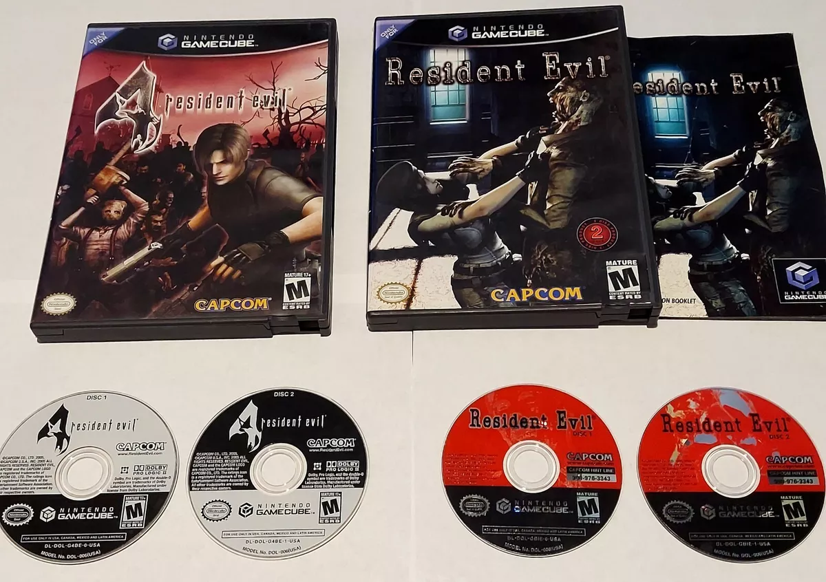 2) Games - Resident Evil 4 + Resident Evil 1 - Nintendo GameCube Set Lot