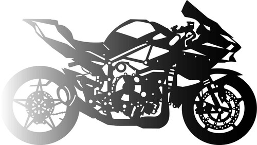 Kawasaki H2R Bike Wall Art - DXF SVG DWG CNC Plasma Laser Cut Wood Router