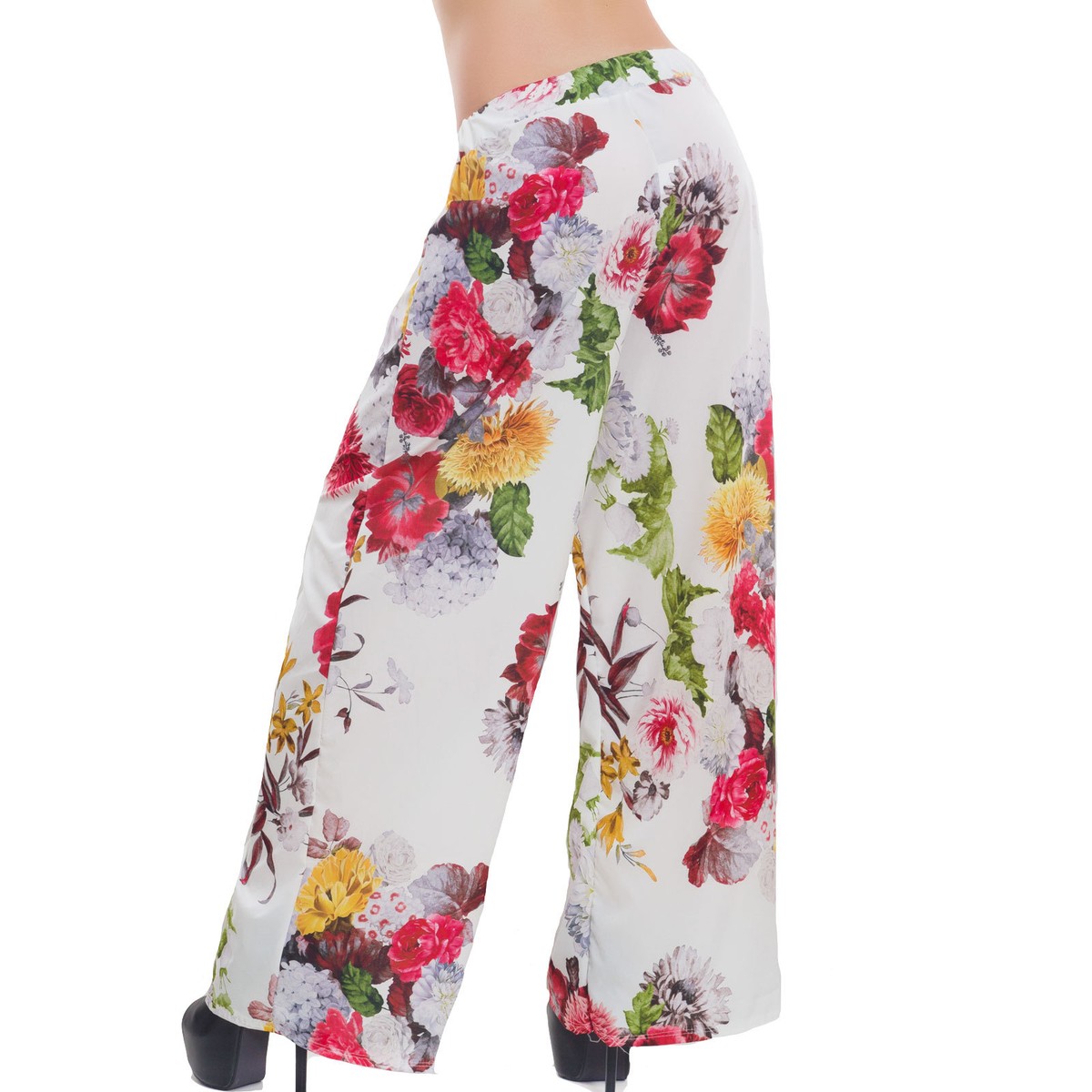 Pantaloni A Carota Boho GARDEN, Pantaloni Larghi Con Fiori Boho, Pantaloni Harem Floreali, Pantaloni Larghi Botanici, Pantaloni Estivi Casual, Pantaloni Eleganti - Italia - Foto 4