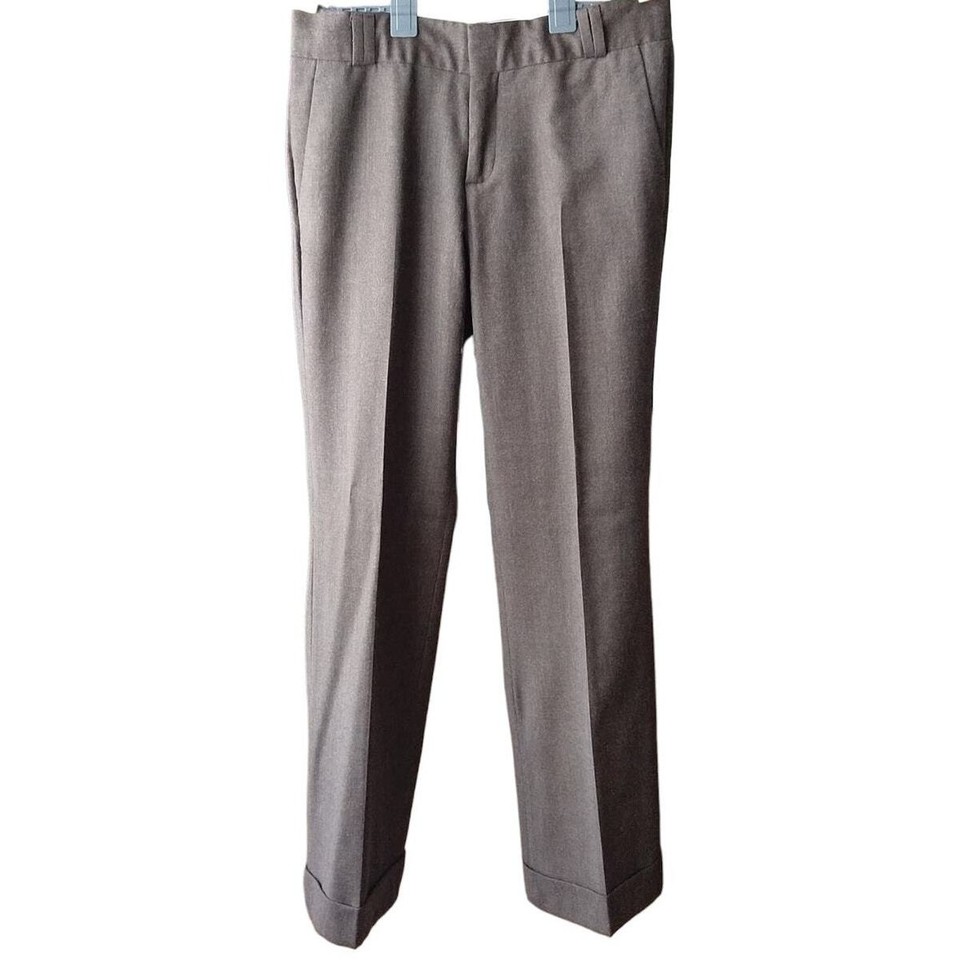 Banana Republic Factory Martin Fit 4 cuffed brown wool trouser slacks
