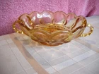 Vintage Federal Glass Marigold Scallop Rim Footed Candy Dish