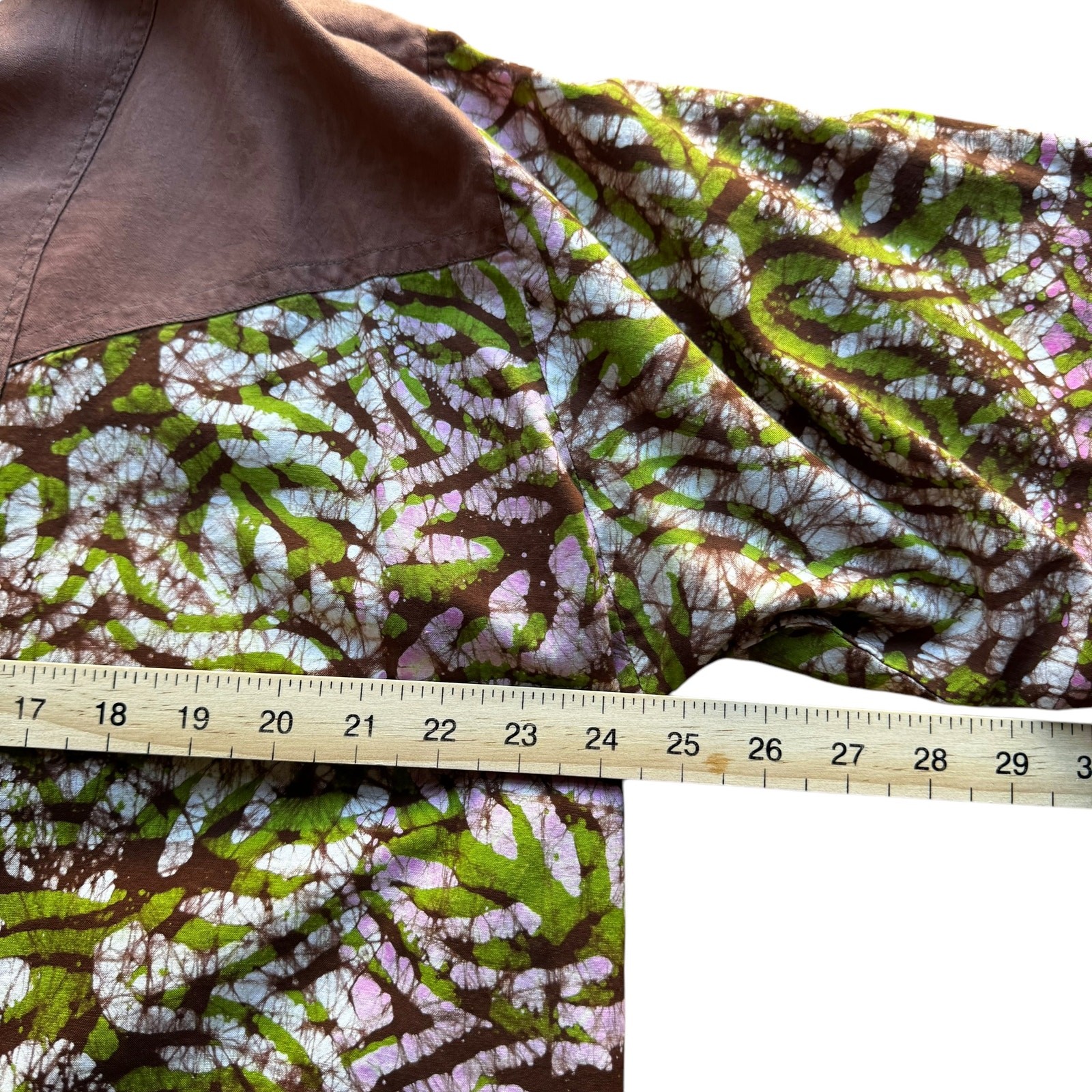 Vintage African Print Patchwork Short Sleeve Shir… - image 4