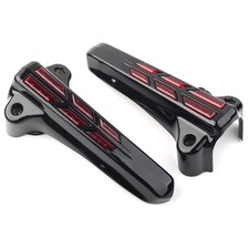 Black Front Fork Boot Cover with Red LED Lights for Harley Touring 2014-2019