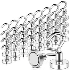32 Pack Magnetic Hooks Heavy Duty, 25 lbs Strong Magnet Hooks - Multipurpose
