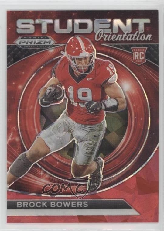 2024 Prizm Draft Picks Student Orientation Red Ice Brock Bowers Rookie RC 0h6w