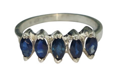 925 Silver Ring Natural Blue Sapphire 5.50 US Regular Use Ring Size 1.97 Grams