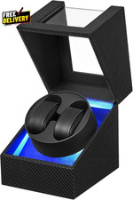 Watch Winder for Automatic Watches Double Watch Widner with Led Light 4 Modes A
