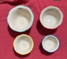 Pioneer Woman Nesting Measuring Bowls Cups Set of 4 Piece-Floral ceramic