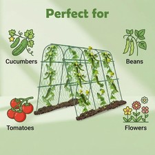 1.6m Garden Trellis U-Shape Plant Support Resin Coated Steel Stake Climbing Plan