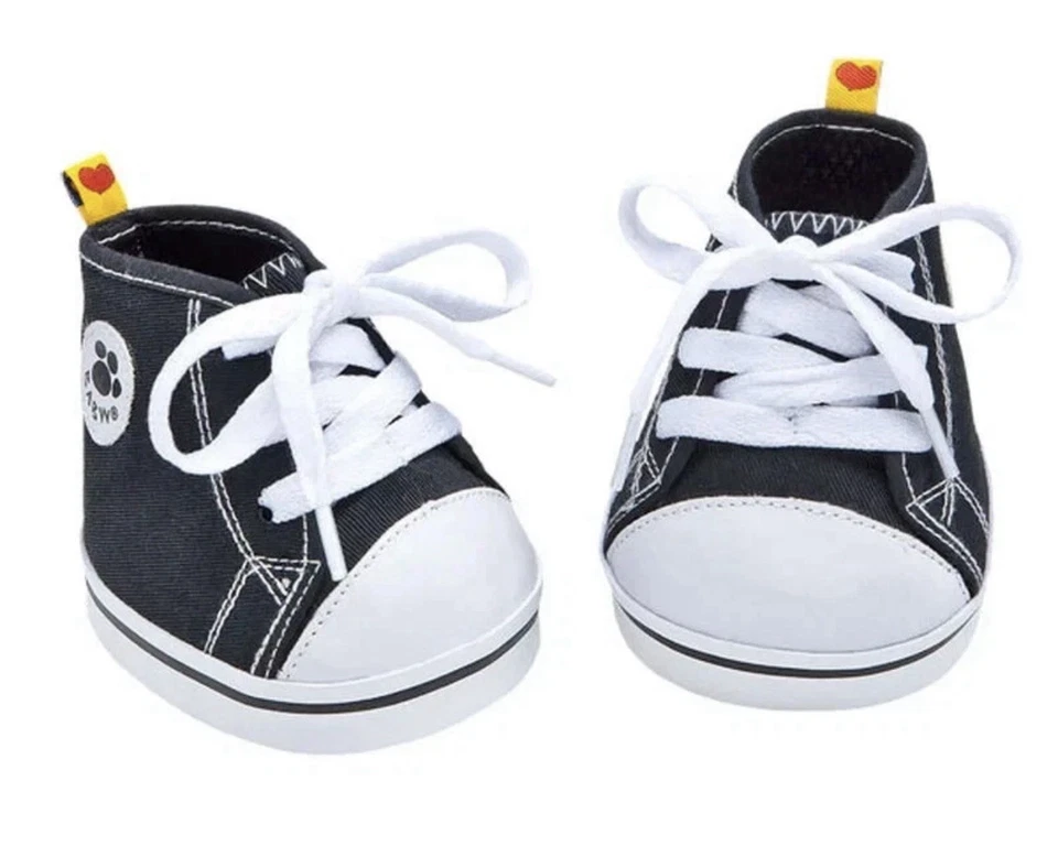 Build a Bear Workshop Emo Axolotl Stuffed Animal Black High-Tops Gift Set - Image 3 of 4