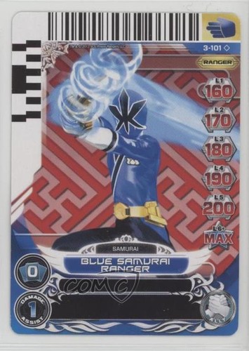 One Samurai Card 2013 Saban's Power Rangers - Action Card Game Blue Samurai Ranger #3 ...