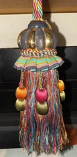 MacKenzie Childs Trapeze Retired 11.5” Tassel With Loop Multicolor Cord - One