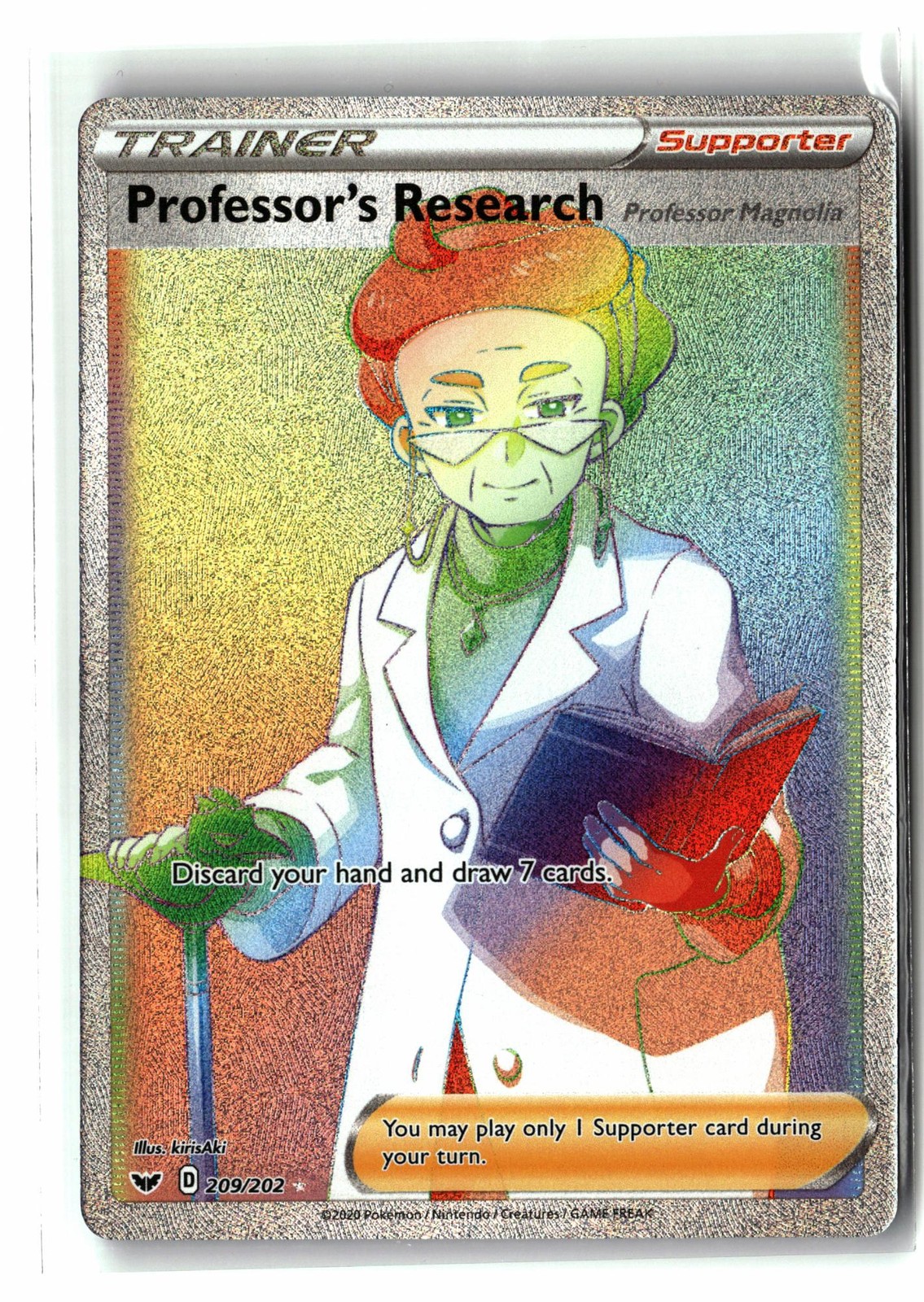 Professor's Research (Professor Magnolia) ⭐️ 209 Holo Sword & Shield Pokemon NM